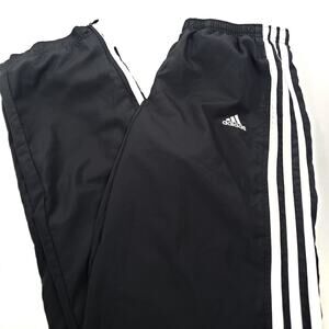 Adidas Boys Track Pants Size XS Black White Stripe Trousers Pockets